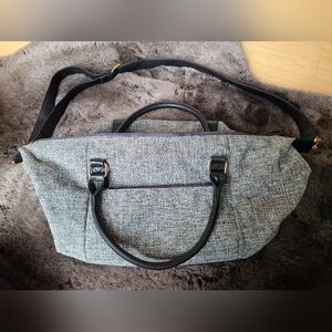 NEVER USED Black and Gray Tweed with Gold Accents Tote Bag